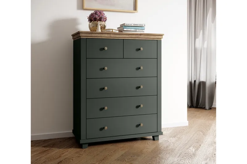 Doade Byrå 171 cm - Grön|Natur - Förvaring - Förvaringsmöbler - Byrå - Hallbyrå