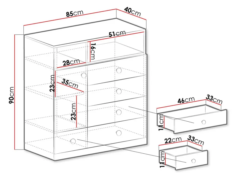 Elvaren Skänk 85 cm - Förvaring - Förvaringsmöbler - Byrå - Hallbyrå