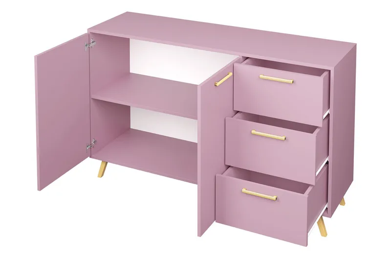 Escaldes Byrå 41x139 cm - Blå/Guld - Förvaring - Förvaringsmöbler - Byrå - Hallbyrå