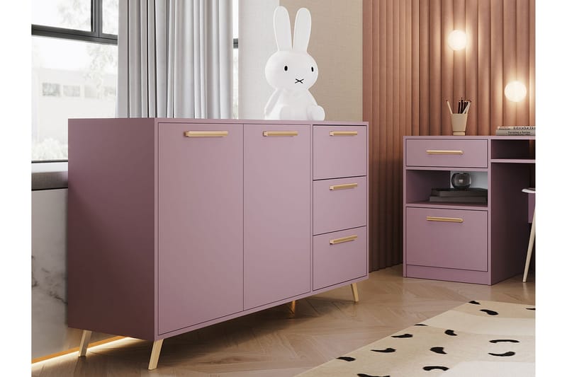 Escaldes Byrå 41x139 cm - Lila/Guld - Förvaring - Förvaringsmöbler - Byrå - Hallbyrå