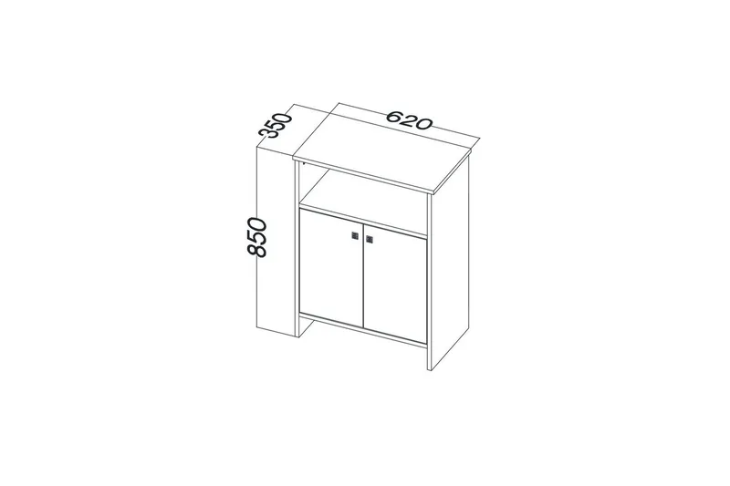 Flerfunktionsskåp Cladells Sonomo / Vit - Vit - Förvaring - Förvaringsmöbler - Byrå - Hallbyrå