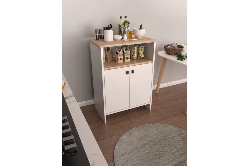 Flerfunktionsskåp Cladells Sonomo / Vit - Vit - Förvaring - Förvaringsmöbler - Byrå - Hallbyrå