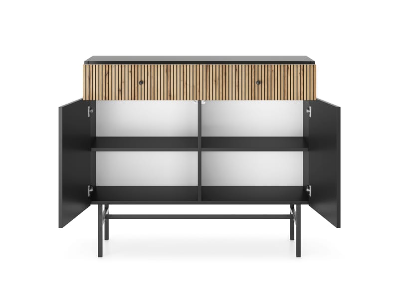 Francisca Byrå 104 cm - Svart/Ek - Förvaring - Förvaringsmöbler - Byrå