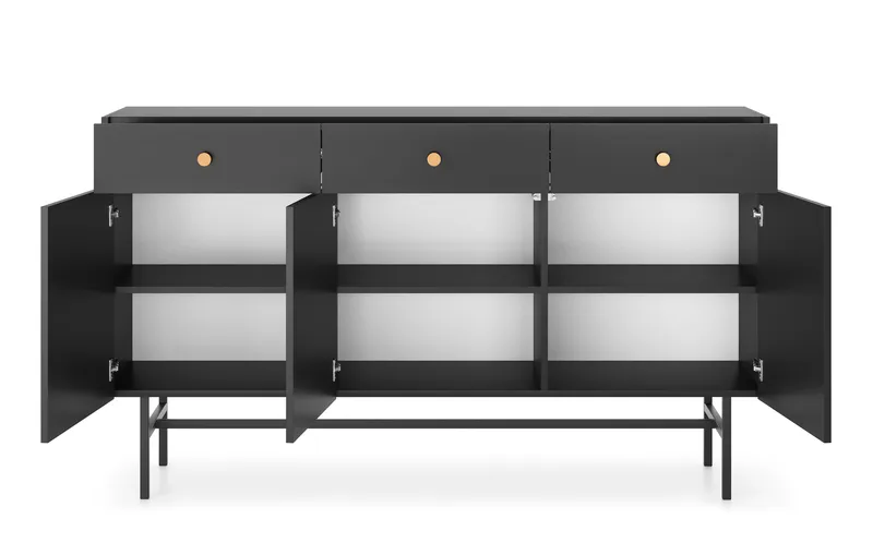 Francisca Byrå 155 cm - Svart - Förvaring - Förvaringsmöbler - Byrå