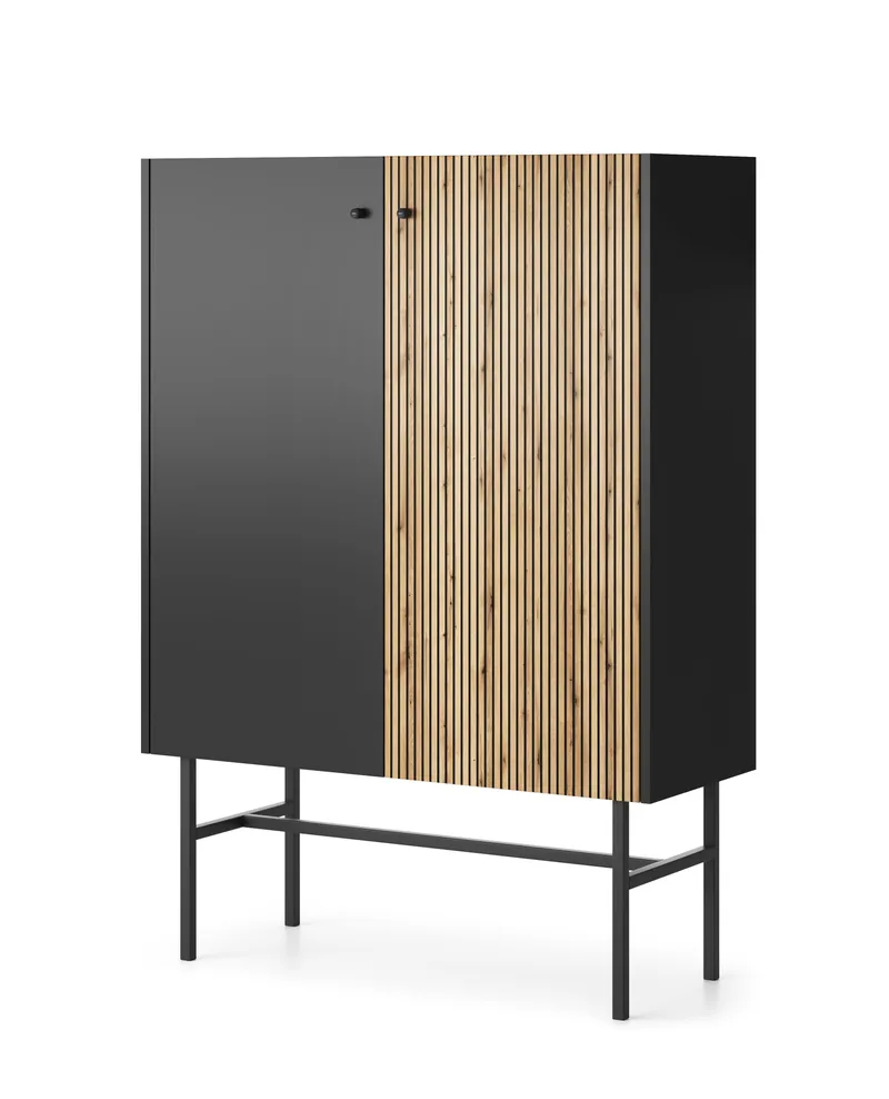 Francisca Byrå 93 cm, Svart/Ek