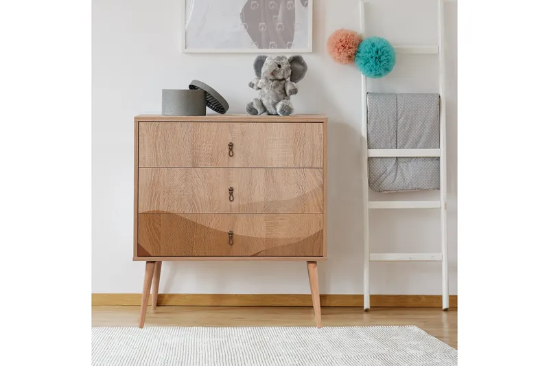 Bertoaria Byrå 80x89 cm Brun - Hanah Home - Förvaring - Förvaringsmöbler - Byrå - Hallbyrå