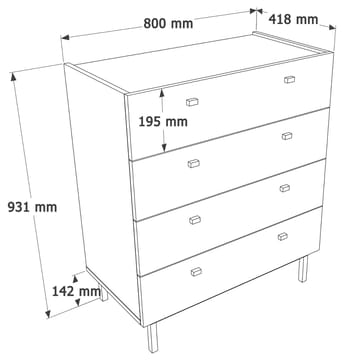 Kamulu Byrå 80x93,1x41,8 cm - Vit - Förvaring - Förvaringsmöbler - Byrå - Hallbyrå