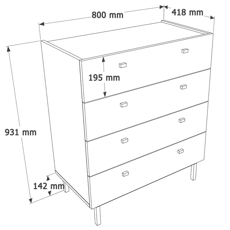 Kamulu Byrå 80x93,1x41,8 cm - Vit - Förvaring - Förvaringsmöbler - Byrå - Hallbyrå
