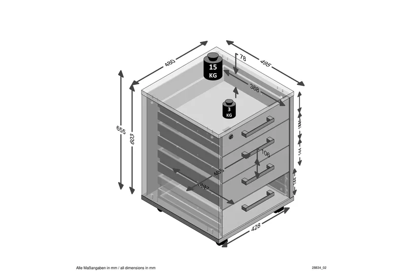 Calvia Hurts 48 cm - Vit - Förvaring - Förvaringsmöbler - Byrå - Hurtsar