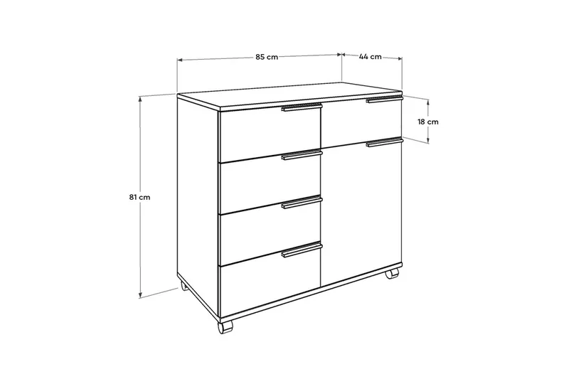 Hurts 81x85 cm - Vit - Förvaring - Förvaringsmöbler - Byrå - Hurtsar