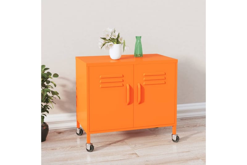 Hurts med hjul orange 60x35x49 cm stål - Orange - Hurtsar