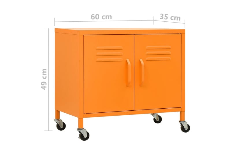 Hurts med hjul orange 60x35x49 cm stål - Orange - Förvaring - Förvaringsmöbler - Byrå - Hurtsar