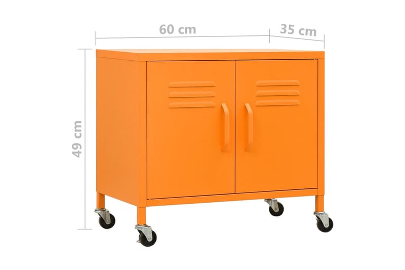 Hurts med hjul orange 60x35x49 cm stål - Orange - Hurtsar