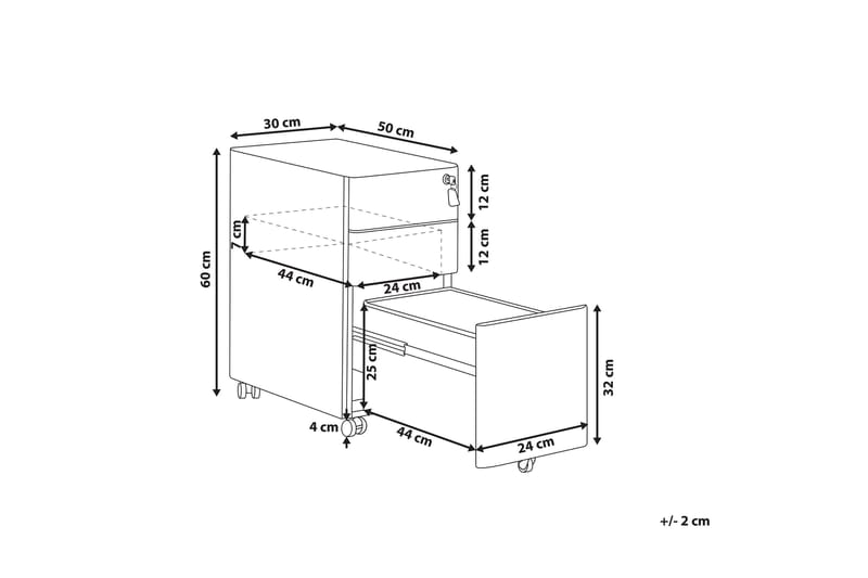 Lubriano Kontorshurts 30x50 cm - Metall/Svart - Förvaring - Förvaringsmöbler - Byrå - Hurtsar