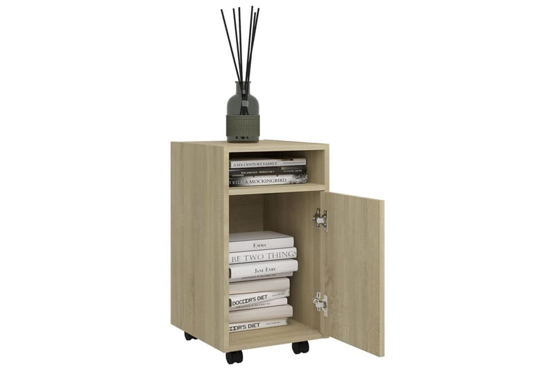Sidoskåp med hjul sonoma-ek 33x38x60 cm spånskiva - Ek - Förvaring - Förvaringsmöbler - Byrå - Hurtsar