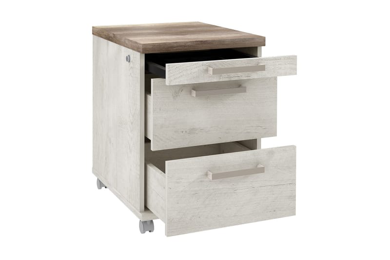 Talebi Hurts med Lås 53x42 cm - Brun/Vit - Förvaring - Förvaringsmöbler - Byrå - Hurtsar