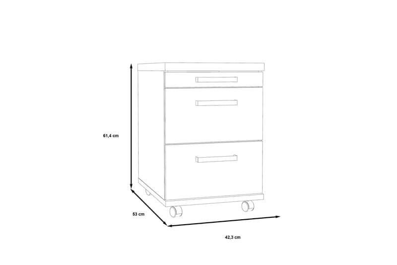 Talebi Hurts med Lås 53x42 cm - Brun/Vit - Förvaring - Förvaringsmöbler - Byrå - Hurtsar