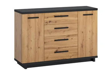 Ines Byrå 40x135 cm - Ek/Svart - Förvaring - Förvaringsmöbler - Byrå