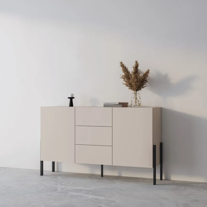 Byrå Jukon 2 Dörrar med 3 Lådor - Kashmir, 154 cm - Förvaring - Förvaringsmöbler - Sideboard & skänk