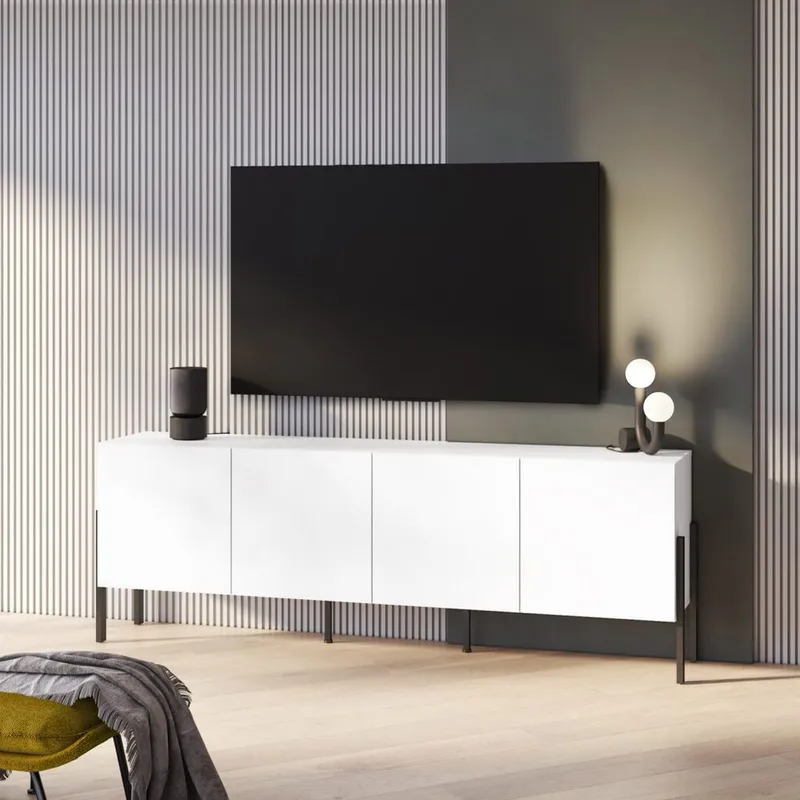 Byrå Jukon 4 Dörrar - Vit Supermat - Förvaring - Förvaringsmöbler - Sideboard & skänk