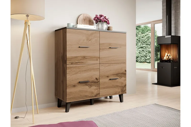 Kardos Byrå 45x110 cm - Natur/Svart - Förvaring - Förvaringsmöbler - Byrå - Hallbyrå