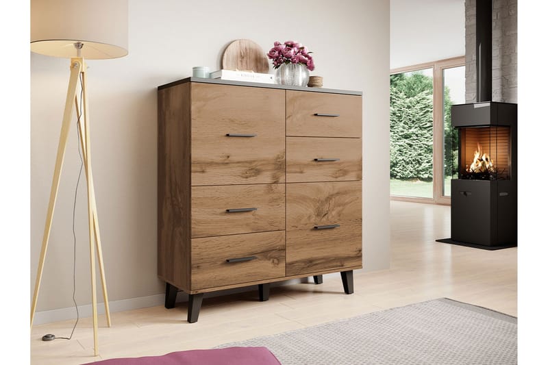 Kardos Byrå 45x110 cm - Natur/Svart - Förvaring - Förvaringsmöbler - Byrå - Hallbyrå