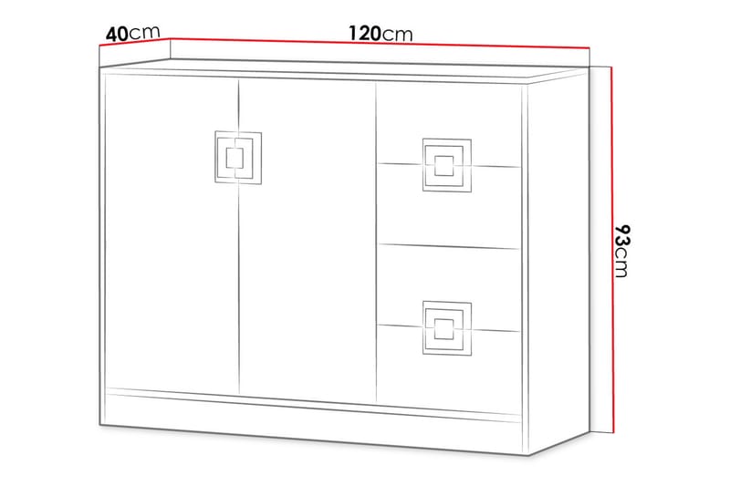 Klacksberg Byrå 120x40x93 cm - Beige/Vit - Förvaring - Förvaringsmöbler - Byrå
