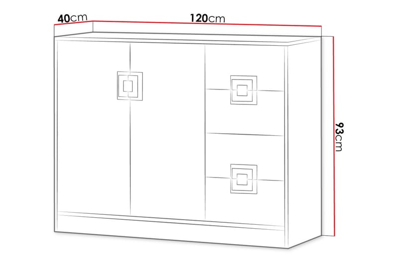 Klacksberg Byrå 120x40x93 cm - Beige/Vit - Byrå - Hallförvaring