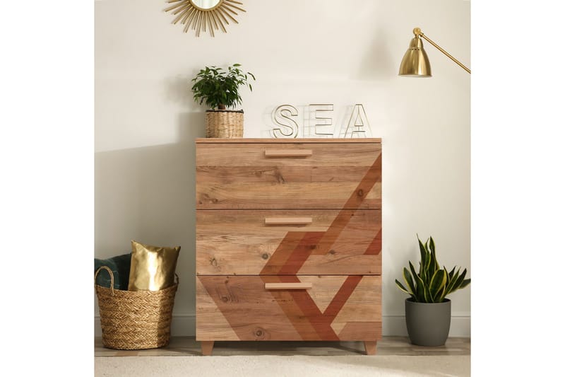 Leva Byrå 80x95 cm Brun - Hanah Home - Förvaring - Förvaringsmöbler - Byrå - Hallbyrå