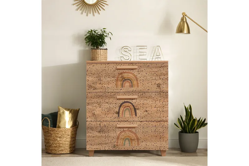 Leva Byrå 80x95 cm Brun - Hanah Home - Förvaring - Förvaringsmöbler - Byrå - Hallbyrå