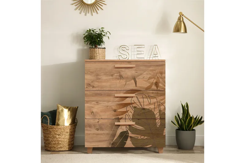 Leva Byrå 80x95 cm Brun - Hanah Home - Förvaring - Förvaringsmöbler - Byrå - Hallbyrå