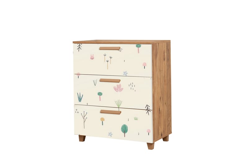 Leva Byrå 80x95 cm Brun/Vit - Hanah Home - Förvaring - Förvaringsmöbler - Byrå - Hallbyrå