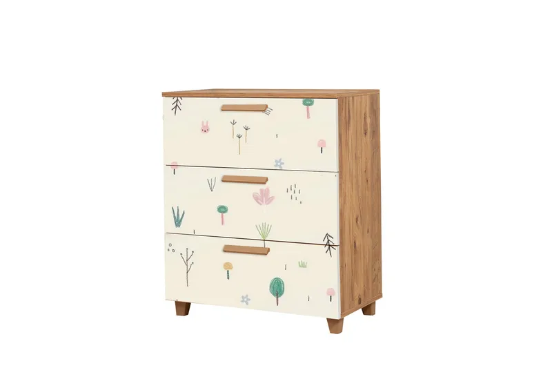 Leva Byrå 80x95 cm Brun/Vit - Hanah Home - Förvaring - Förvaringsmöbler - Byrå - Hallbyrå