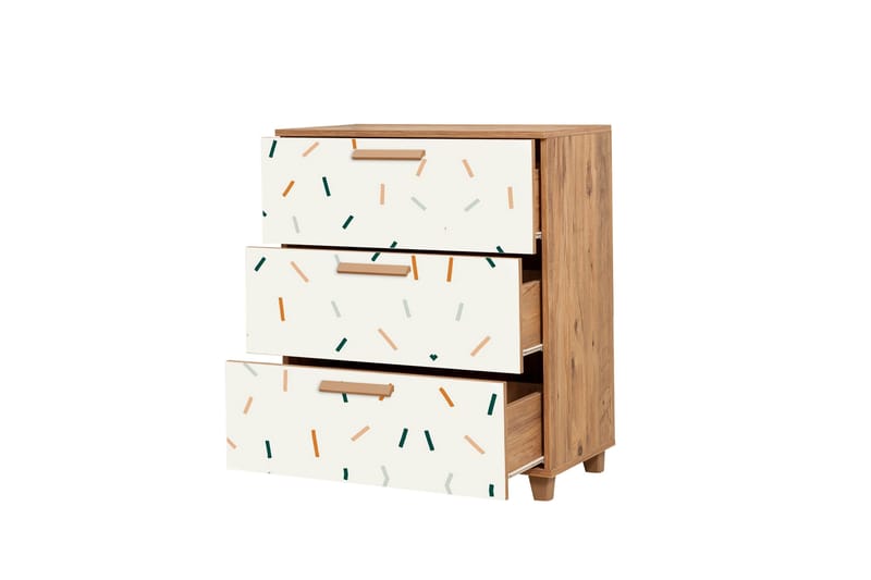 Leva Byrå 80x95 cm Brun/Vit - Hanah Home - Förvaring - Förvaringsmöbler - Byrå - Hallbyrå