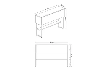 Luxe Byrå 120 cm - Guld/Valnöt - Förvaring - Förvaringsmöbler - Byrå
