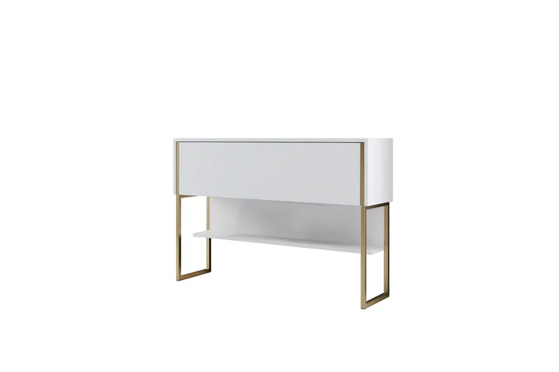Luxe Byrå 120 cm, Guld/Vit