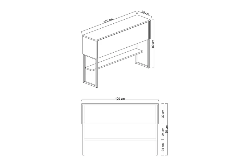 Luxe Byrå 120 cm - Guld/Vit - Förvaring - Förvaringsmöbler - Byrå