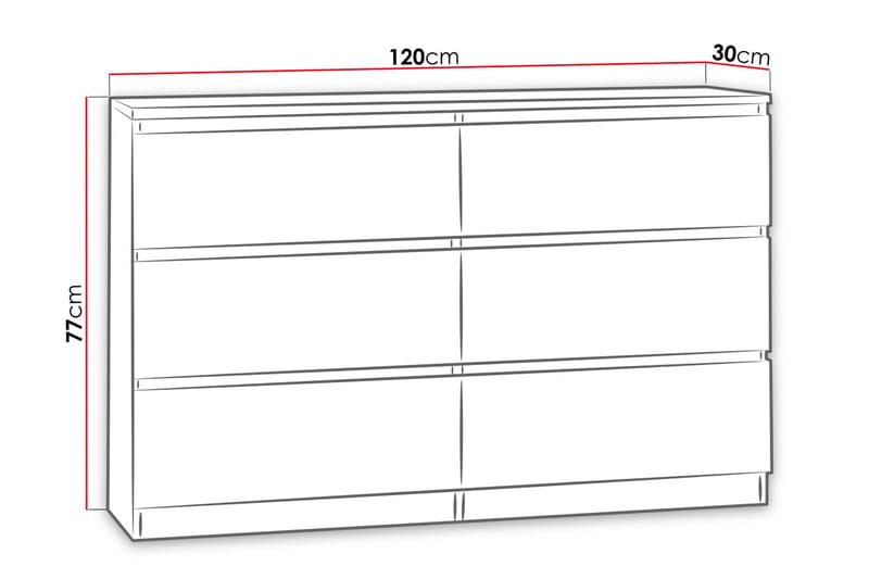 Malwa Byrå 120x30x77 cm - Svart - Hallförvaring - Hallbyrå - Byrå