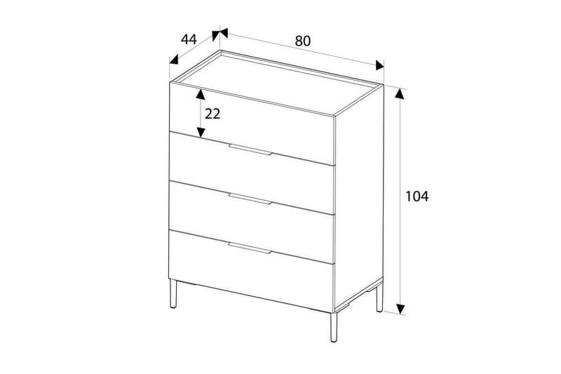 Matul Byrå 80 cm - Vit - Förvaring - Förvaringsmöbler - Byrå - Hallbyrå