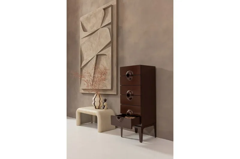 Byrå Merge - Brun/Röd - Förvaring - Förvaringsmöbler - Byrå - Hallbyrå