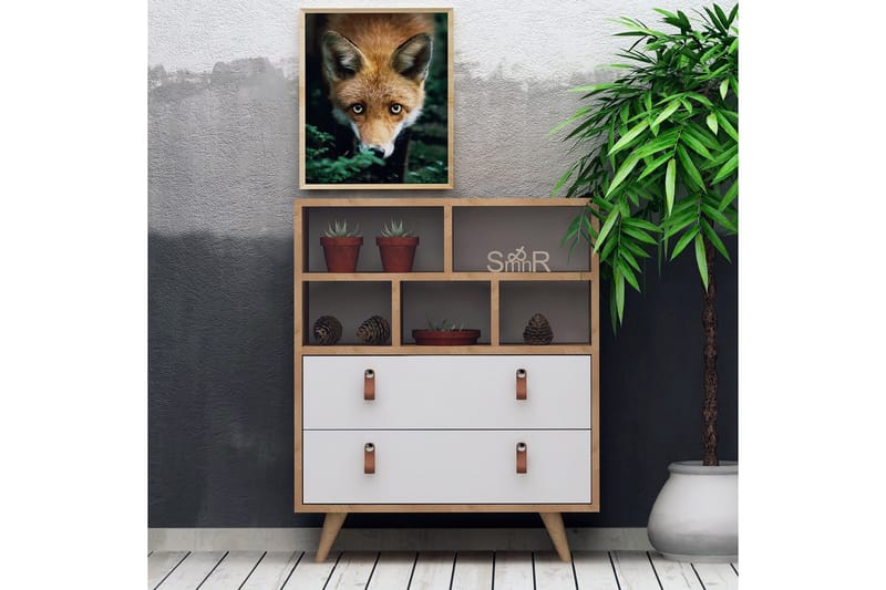 Mod Design Byrå Läderbeslag - Grå/Trä - Förvaring - Förvaringsmöbler - Byrå - Hallbyrå