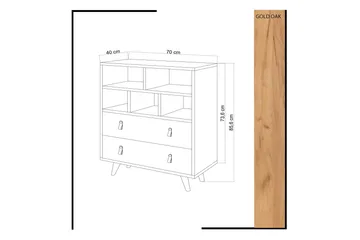 Mod Design Byrå Läderbeslag - Grå/Trä - Förvaring - Förvaringsmöbler - Byrå - Hallbyrå