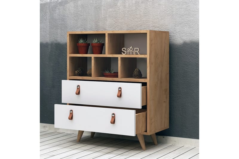 Mod Design Byrå Läderbeslag - Grå/Trä - Förvaring - Förvaringsmöbler - Byrå - Hallbyrå