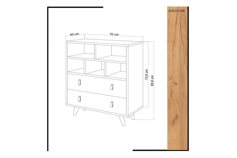 Mod Design Byrå Läderbeslag - Grå/Trä - Förvaring - Förvaringsmöbler - Byrå - Hallbyrå