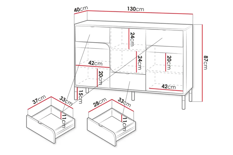 Monfort Byrå - Beige - Förvaring - Förvaringsmöbler - Byrå