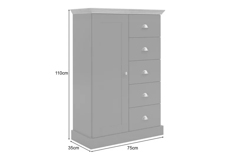 Byrå Motala 75x35x110 cm - 75x35x110 cm - Förvaring - Förvaringsmöbler - Byrå - Hallbyrå