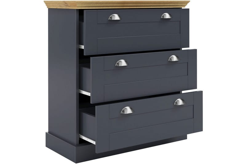 Byrå Motala 75x35x80 cm, Antracit/Ek - 75x35x80 cm, Antracit/Ek - Förvaring - Förvaringsmöbler - Byrå - Hallbyrå