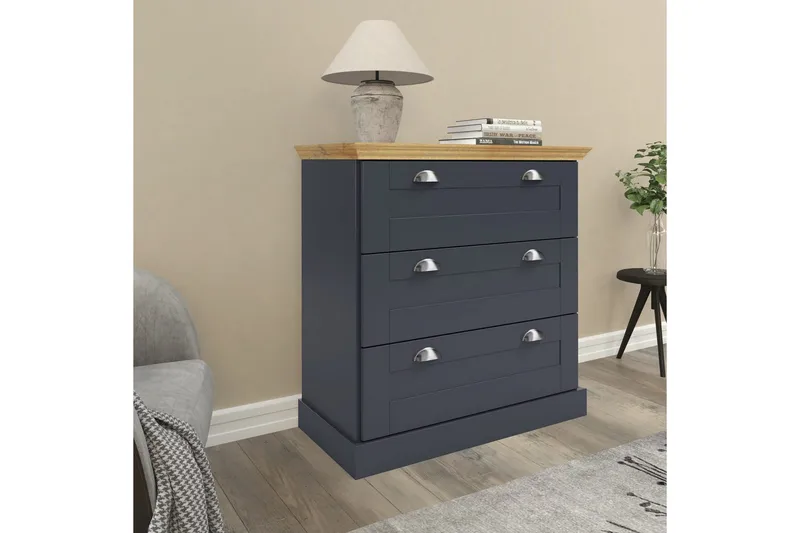 Byrå Motala 75x35x80 cm, Antracit/Ek - 75x35x80 cm, Antracit/Ek - Förvaring - Förvaringsmöbler - Byrå - Hallbyrå