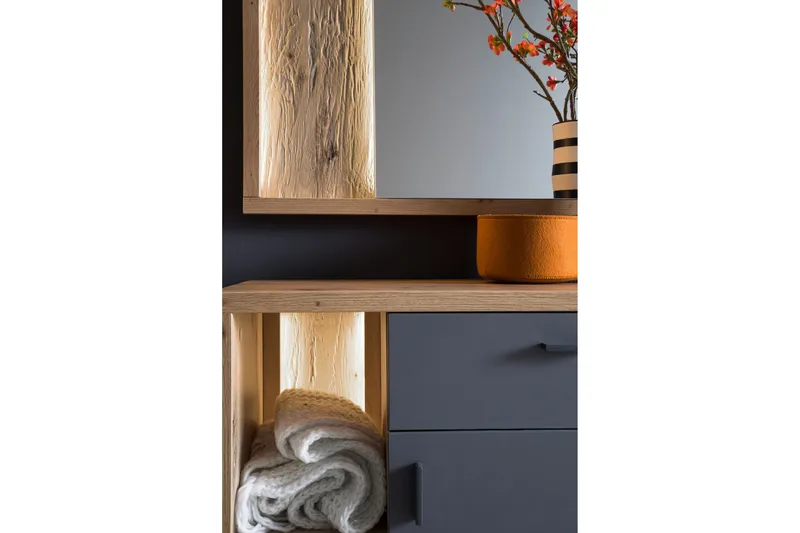 Nacimento Byrå 37x76 cm - Grå/Natur - Förvaring - Förvaringsmöbler - Byrå - Hallbyrå