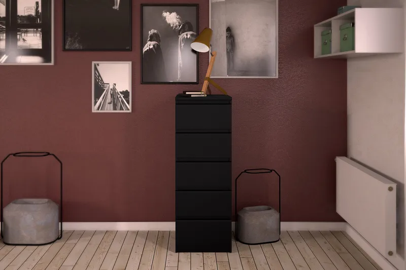 Naia Byrå med 5 Lådor - Svart - Förvaring - Förvaringsmöbler - Byrå